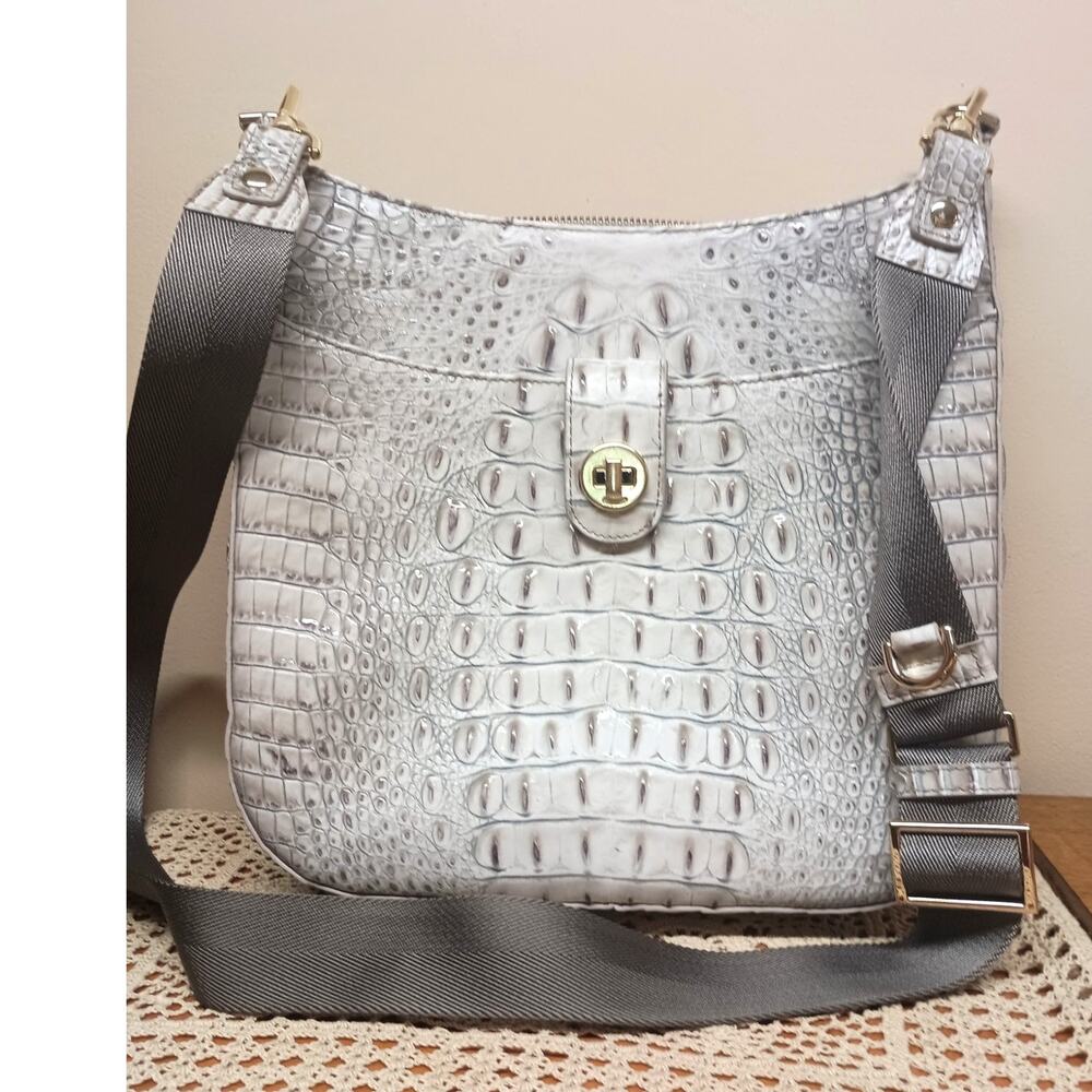 NWOT BRAHMIN FAIREST GREY LEIA CROSSBODY